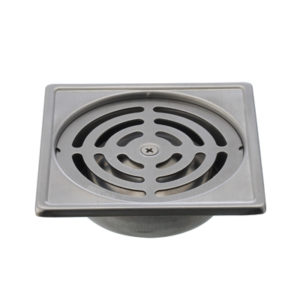 Karat Faucet ตะแกรงกันกลิ่นแบบเหลี่ยมไม่มีท่อต่อสำหรับท่อ PVC ขนาด 3 นิ้ว หน้าแปลน 4 นิ้ว (สแตนเลส 304)