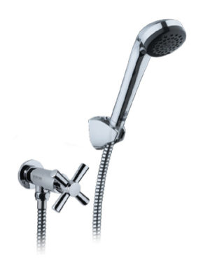 Karat Faucet ก๊อกเดี่ยวติดผนัง พร้อมฝักบัวสายอ่อนสีโครเมี่ยม