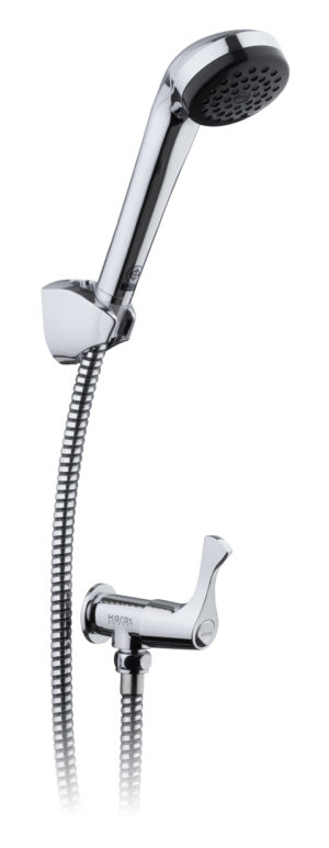 Karat Faucet ก๊อกเดี่ยวติดผนัง พร้อมฝักบัวสายอ่อนสีโครเมี่ยม