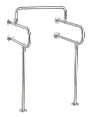 Karat Faucet ราวทรงตัวคู่สำหรับโถปัสสาวะชายแบบติดผนังเเละตั้งพื้น (Ø 32 มม.)(สเเตนเลส304)