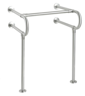 Karat Faucet ราวทรงตัวคู่สำหรับโถปัสสาวะชายแบบติดผนังเเละตั้งพื้น (Ø 32 มม.)(สเเตนเลส304)