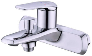 Karat Faucet ก๊อกผสมอ่างอาบน้ำแบบก้านโยกติดผนัง สำหรับฝักบัวสายอ่อน