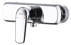 Karat Faucet ก๊อกผสมยืนอาบแบบก้านโยกติดผนัง สำหรับฝักบัวสายอ่อน