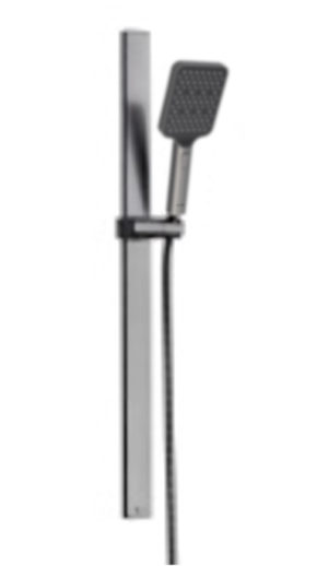 ESTHER ชุดราวเลื่อนพร้อมฝักบัวสายอ่อนปรับน้ำ 3 ระดับเเละสาย PVC สี GUN METAL PVD