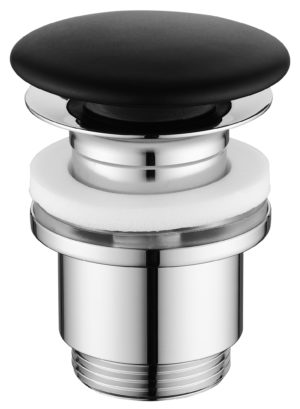 Karat Faucet สะดืออ่างล้างหน้าแบบกด ไม่มีรูน้ำล้น สีดำ