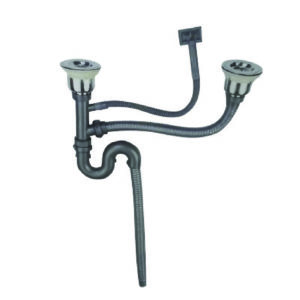 Karat Faucet อุปกรณ์น้ำทิ้ง สำหรับอ่างซิงค์ 2 หลุม